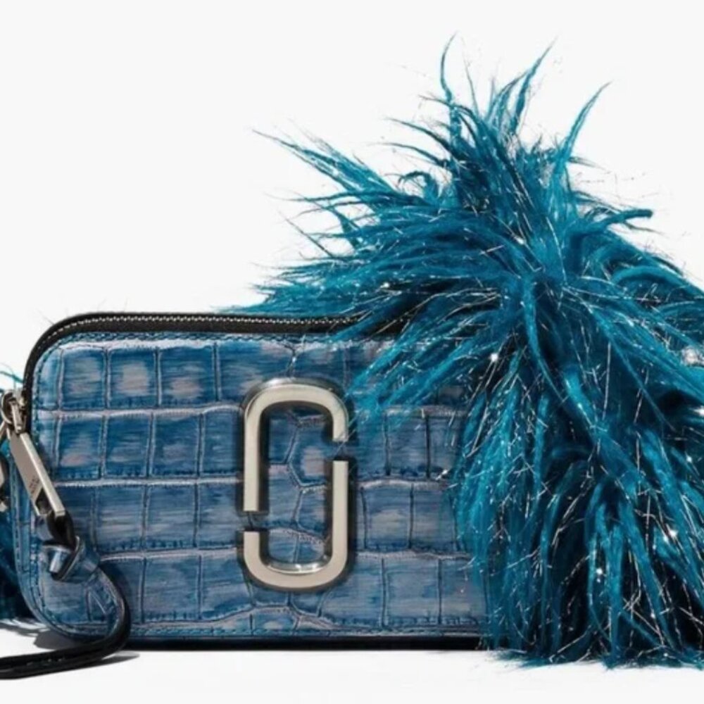 NEW | Authentic Marc Jacobs Light Blue Croc-Embossed Crossbody Bag with dust bag